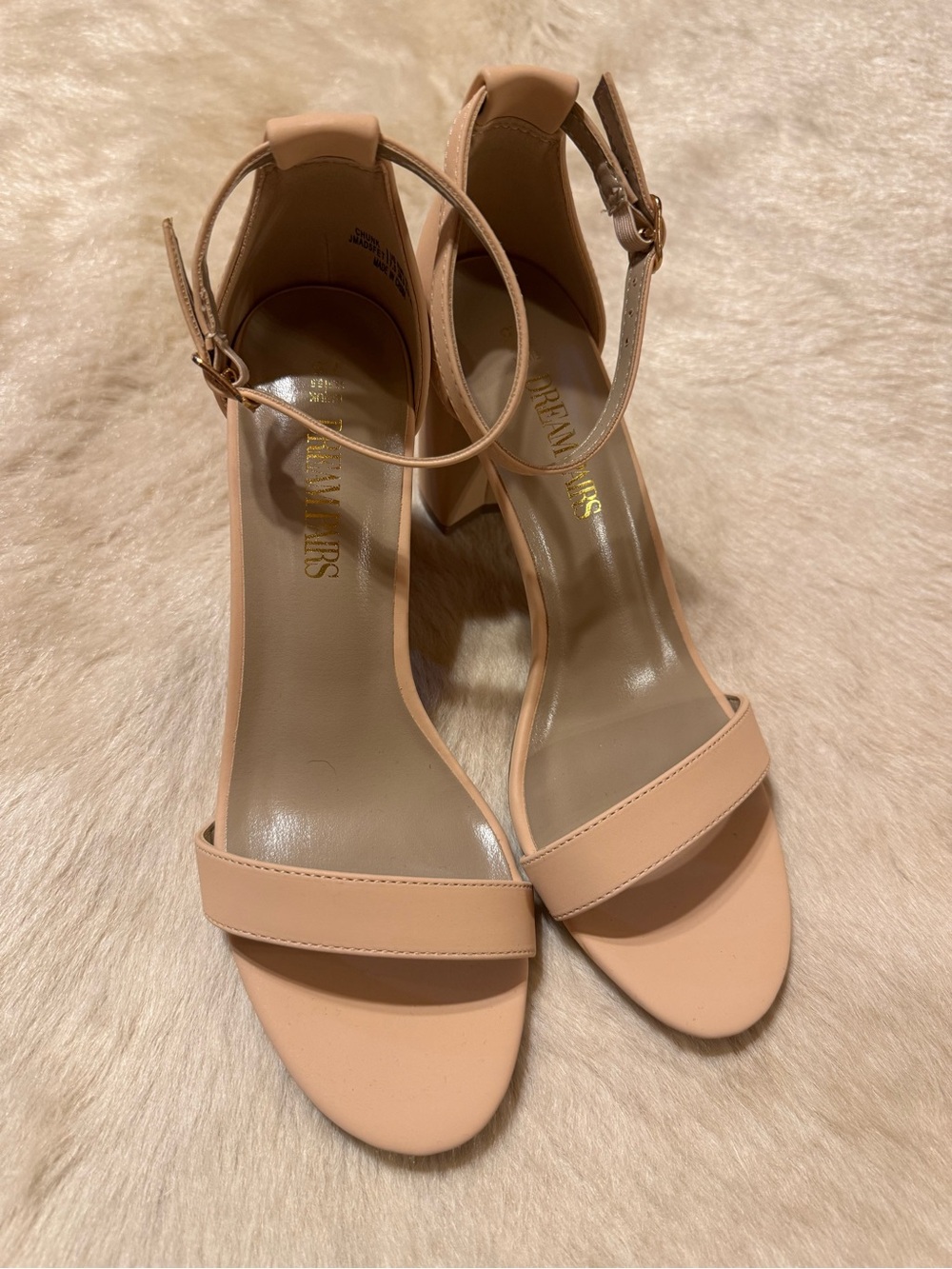 Dream Pairs Blush Nude Ankle-Strap Heels